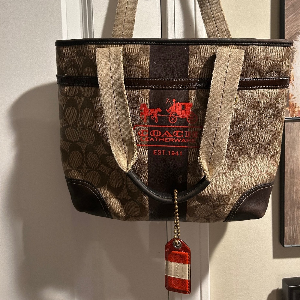 Coach Heritage Stripe handbag,